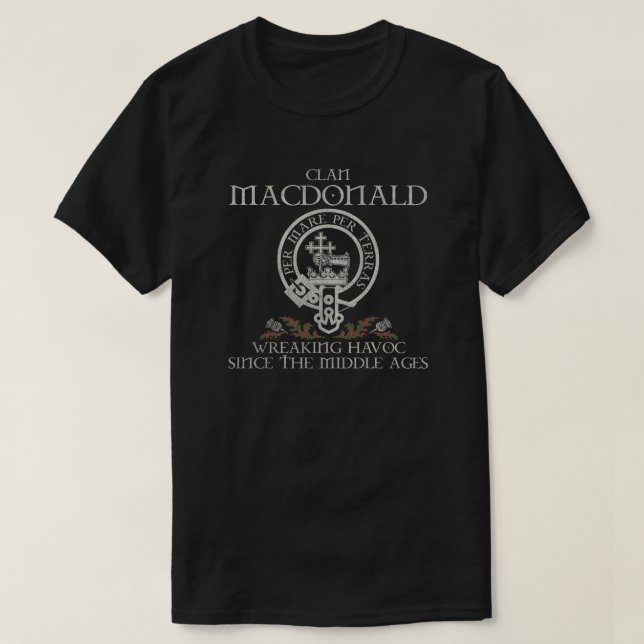 Camiseta MacDonald de Glencoe Clan crest sobrenome escocês  (Frente do Design)