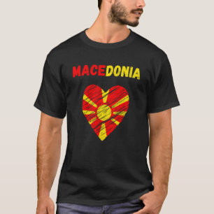 Camiseta Macedônia Bandeira Feriado Macedônia Coração Maced
