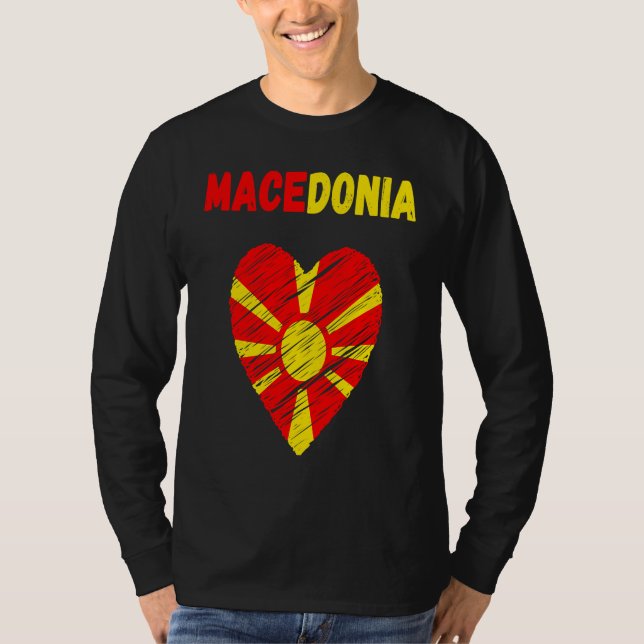 Camiseta Macedonia Flag Holiday Macedonia Heart Macedonian  (Frente)