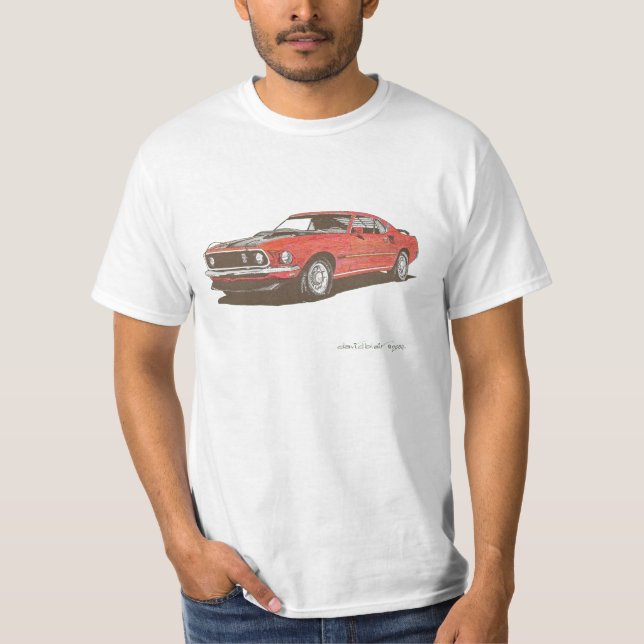 Camiseta Mach 1969 mim desenho do mustang nos pontos!!! (Frente)