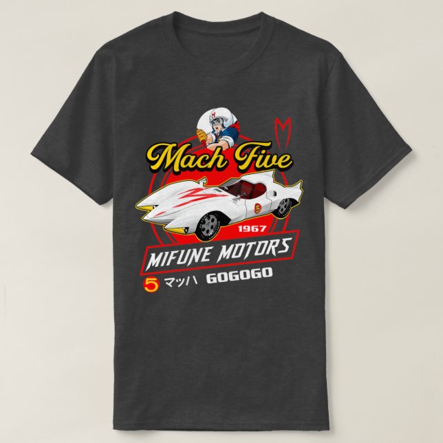Camiseta Mach Cinco Motors Mifune Speed Racer (Frente do Design)