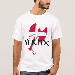 Camiseta Machado da bandeira de Viking Dinamarca do