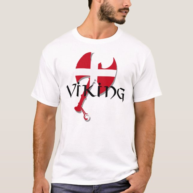 Camiseta Machado da bandeira de Viking Dinamarca do (Frente)