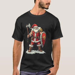 Camiseta machado de guerreiro do Papai Noel