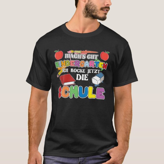Camiseta Machado Gut Kindergarten Ich Rocke Jetzt Die Schul (Frente)