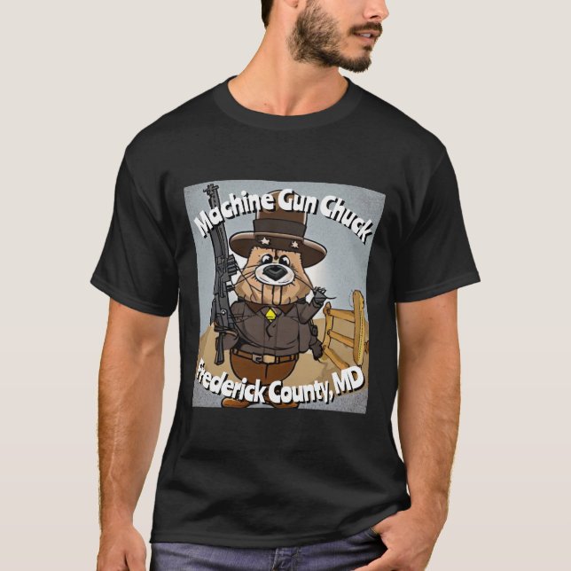 Camiseta Machine Gun Chuck - Frederick County MD T-Shirt (Frente)