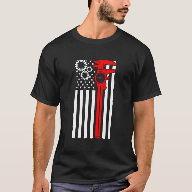 Camiseta Machinist Flag Tools Cnc Machine Operator Machinin (Frente)