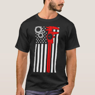 Camiseta Machinist Flag Tools CNC Operador Machinist