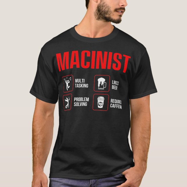 Camiseta Machinist Solving Machine Operator Machining (Frente)