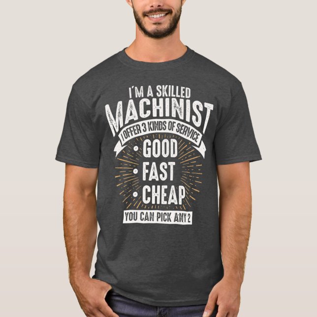 Camiseta Machinista Engraçado Ideia De Presente Para Homens (Frente)