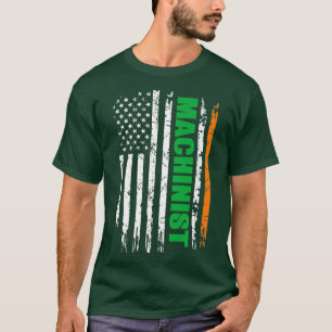 Camiseta Machinista EUA Bandeira Rua Irlandesa Patrick Day