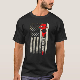 Camiseta Machinista Patriótico Design de Bandeira dos EUA n