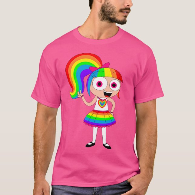 Camiseta Macho Gatinho arco-íris (Frente)