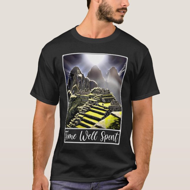 Camiseta Machu Picchu Cordillera, Peru, bem gasto (Frente)