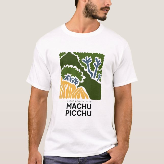 Camiseta Machu Picchu Cusco Peru abstrato floral (Frente)