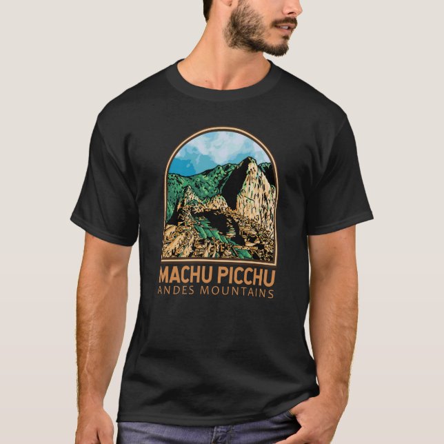 Camiseta Machu Picchu Peru Vintage Emblem (Frente)