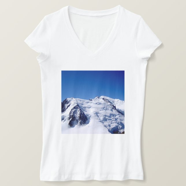 Camiseta Maciço montanhoso do Monte Branco (Frente do Design)