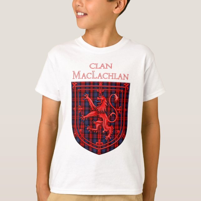 Camiseta Maclachlan Tartan Scottish Plaid Lion Rampant (Frente)