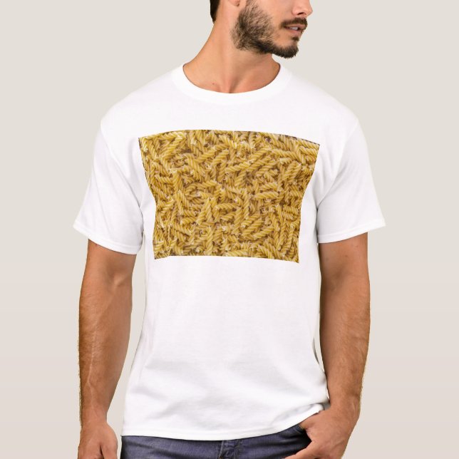 Camiseta Macmacro da massa fusilli como estrutura de fundo (Frente)
