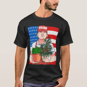 Camiseta Maconheiro Divertido Fumante Vota No Presidente Tr