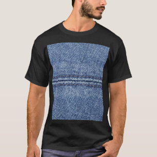 Camiseta Macro Blue Denim, Textura De Fechamento.
