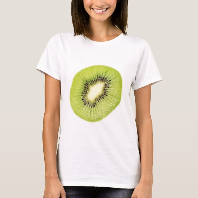 Camiseta Macro da fatia de Kiwi (Frente)