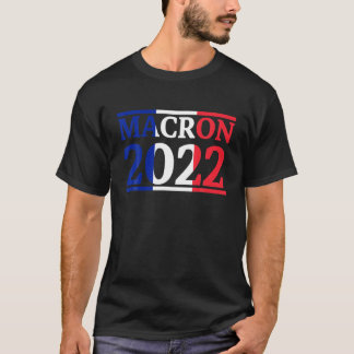 Camiseta Macron 2022 Vintage France Flag Macron Para Lado
