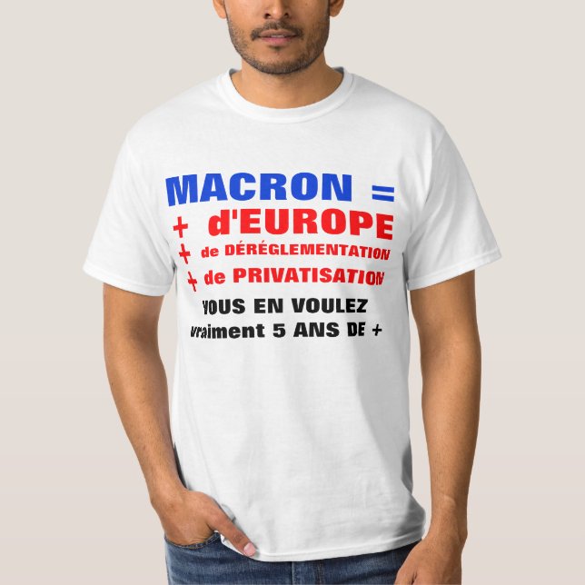 Camiseta MACRON = Déréglementation = T-shirt de mondializaç (Frente)