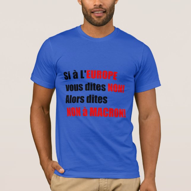 Camiseta Macron = Europa = Mondialização - Blue Men Tee (Frente)