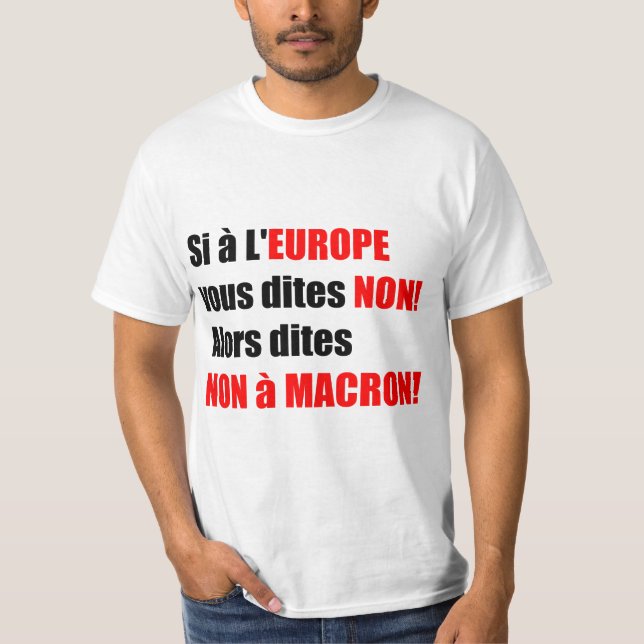 Camiseta Macron = Europa = mundialização - T dos homens (Frente)