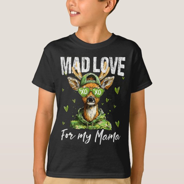 Camiseta Mad Retro Love For My Mama Deer Hunting Boys Valen (Frente)