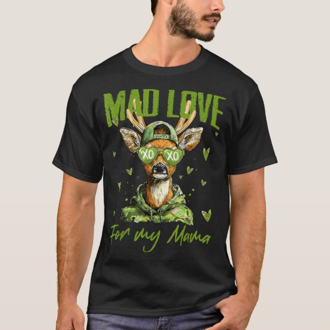 Camiseta Mad Retro Love For My Mama Deer Hunting Happy Vale (Frente)