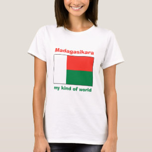 Camiseta Madagascar Bandeira + Mapa + Texto