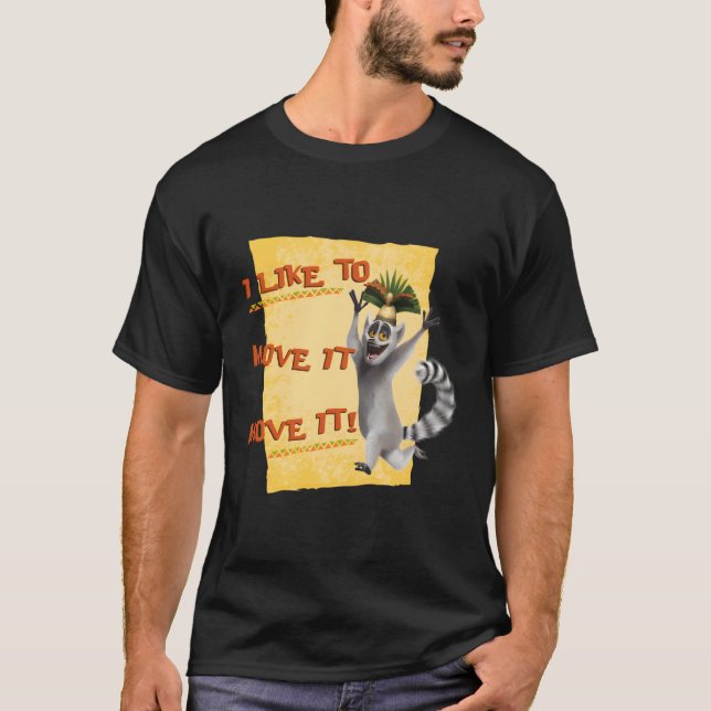 Camiseta Madagascar Julien Move it Text Poster (Frente)