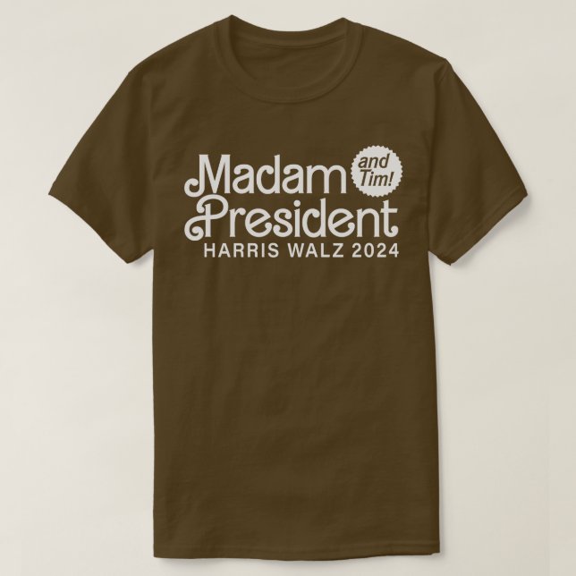 Camiseta Madam Kamala e Tim 2024 TShirt (Frente do Design)