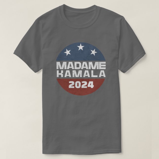 Camiseta Madame Kamala Harris 2024 para o Presidente Patrió (Frente do Design)