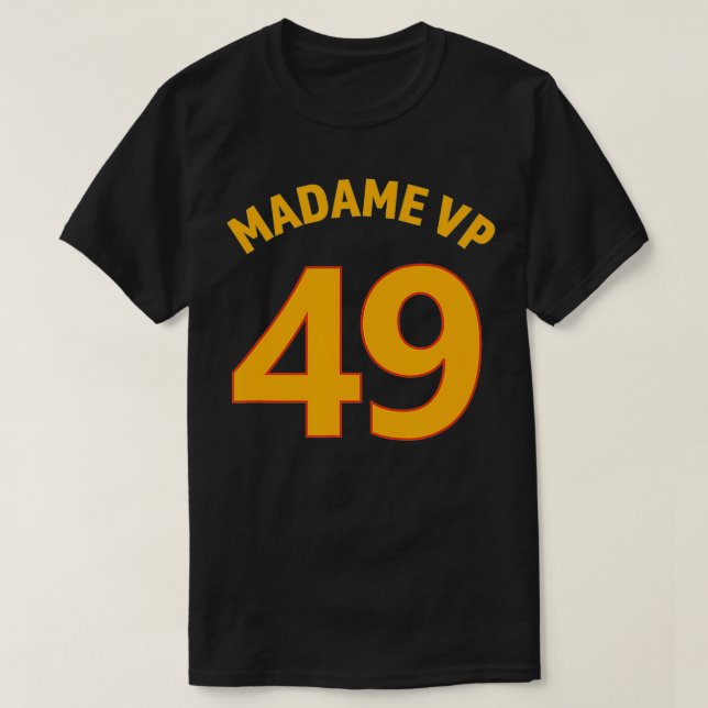 Camiseta Madame VP 49 Vice-presidente EUA Jersey Blue Yello (Frente do Design)