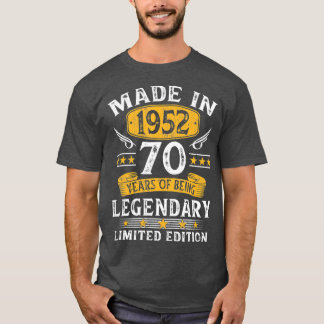 Camiseta Made In 1952 70 Years Old Gifts 70th Birthday Gift