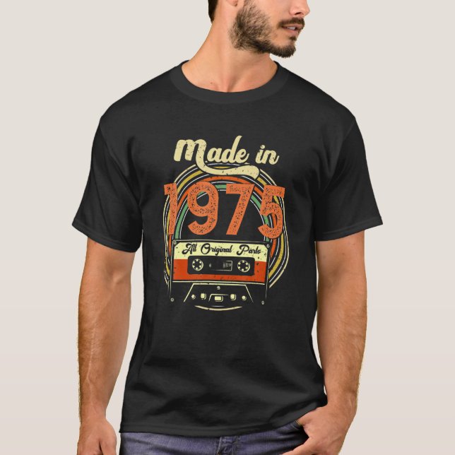 Camiseta Made In 1975 Women Men Birthday 47 Years Old (Frente)