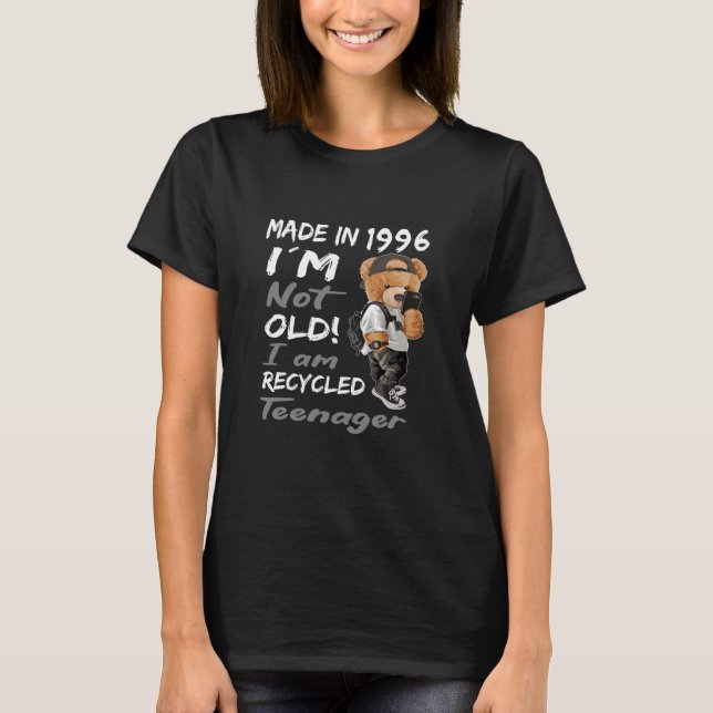 Camiseta Made in 1996 Funny Old Recycled Teenager Funny Bir (Frente)
