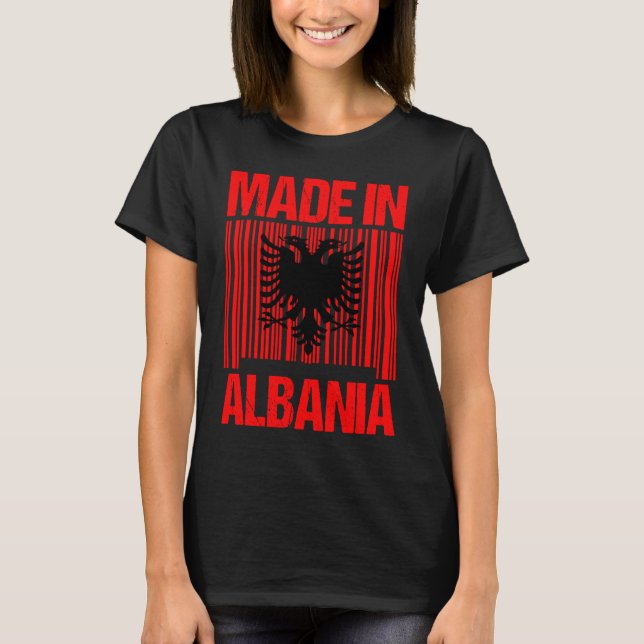Camiseta Made in Albania  Albanian flag  eagle (Frente)