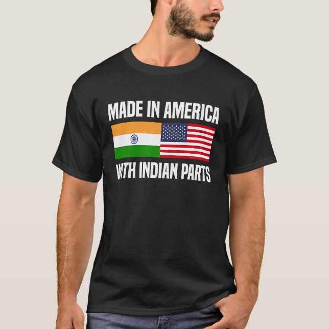 Camiseta Made in America with Indian Parts Indian American (Frente)