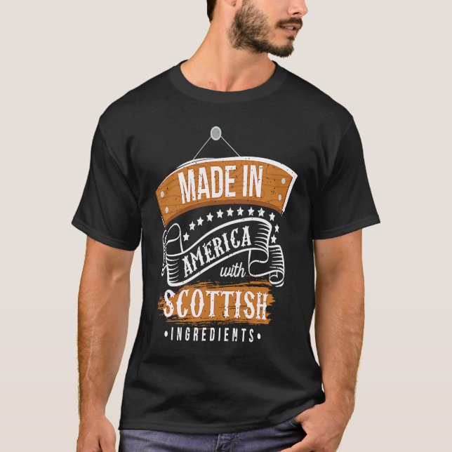 Camiseta Made In America With Scottish Ingredients  Scotlan (Frente)