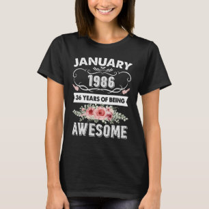 Camiseta Made In January 36 Year Old Vintage 1986 36th Bir