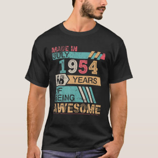 Camiseta Made In July 1954 Happy Birthday 68 Years Of Being