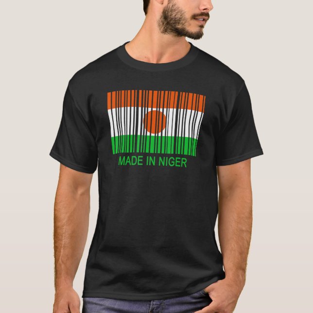Camiseta Made in Niger Flag Barcode (Frente)