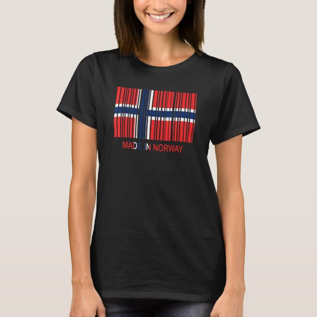 Camiseta Made in Norway Flag Barcode (Frente)