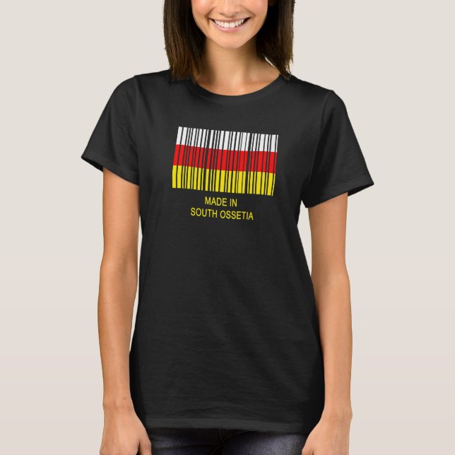 Camiseta Made in South Ossetia Flag Barcode Premium (Frente)