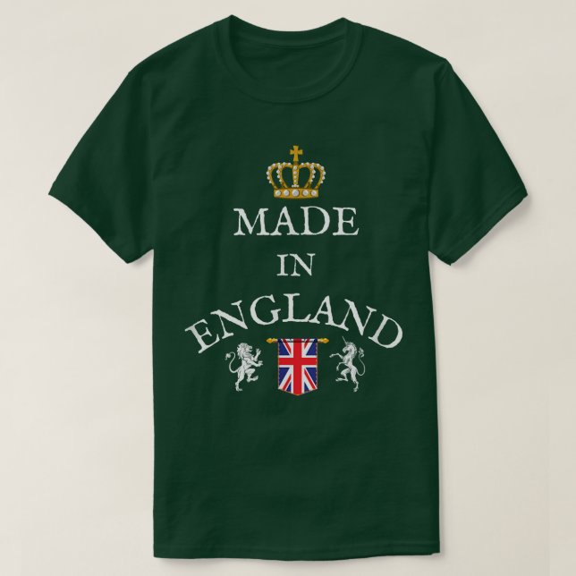 CAMISETA MADE N ENGLAND, WOMEN, MEN, ROYAL CROWN FLAG UNITE (Frente do Design)