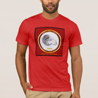 Camiseta Madeira Chinesa Ram Ano Zodiac Homens Tee 3